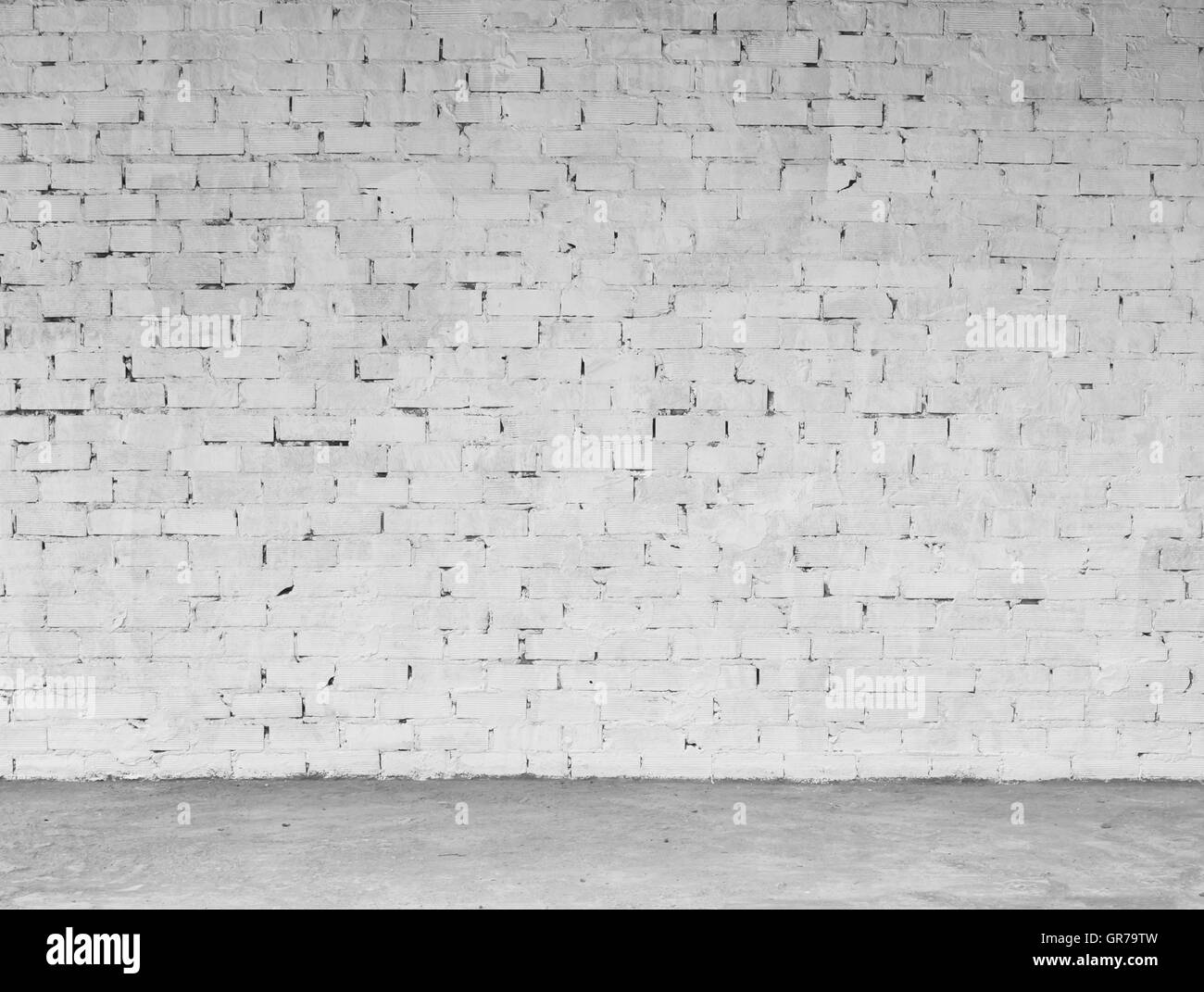 Bianco parete di mattoni per gli sfondi Grungy e la scrittura sul Foto Stock