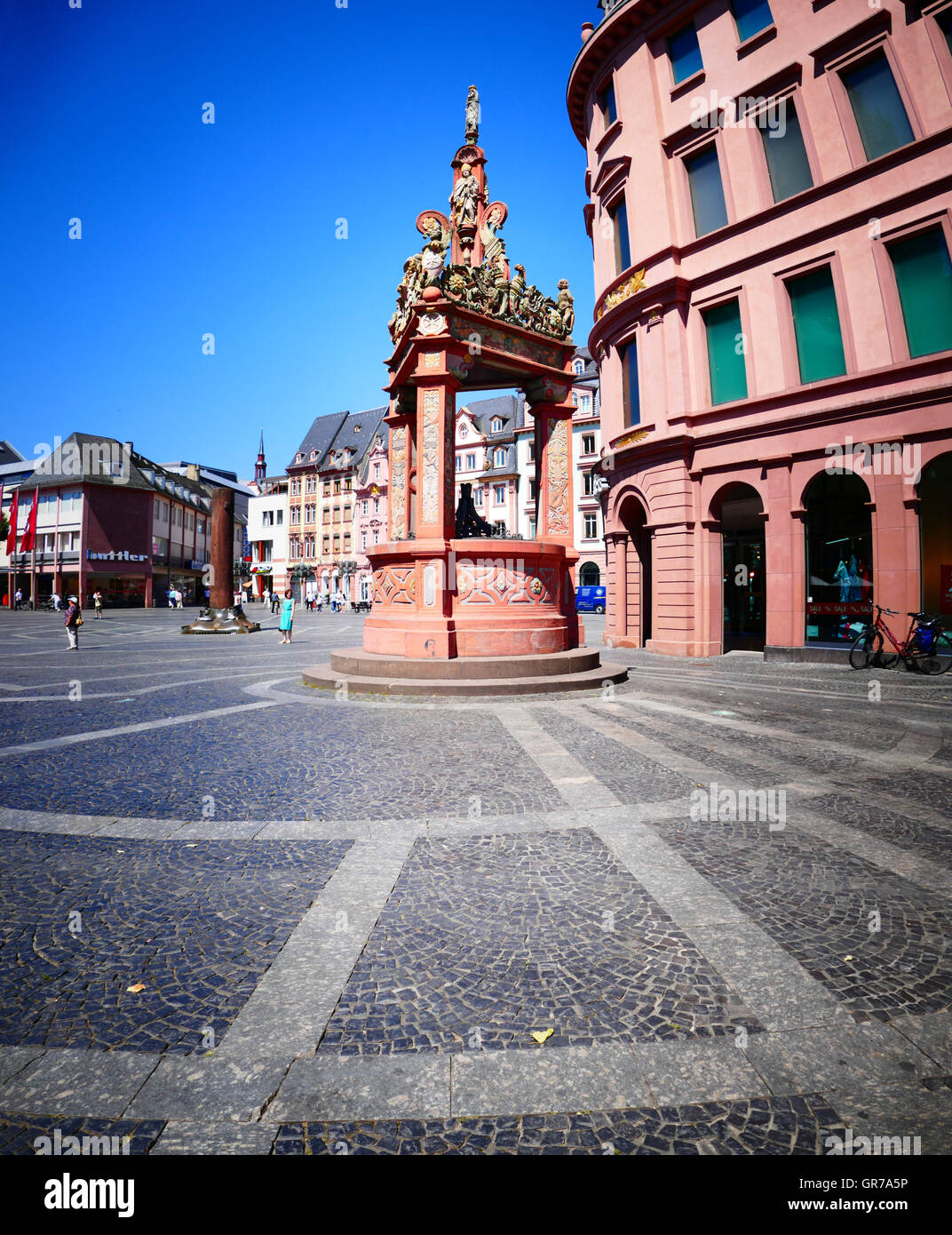 Marktplatz Piazza del Mercato Mainz RHEINLAND-PFALZ Renania Palatinato Germania Europa Foto Stock