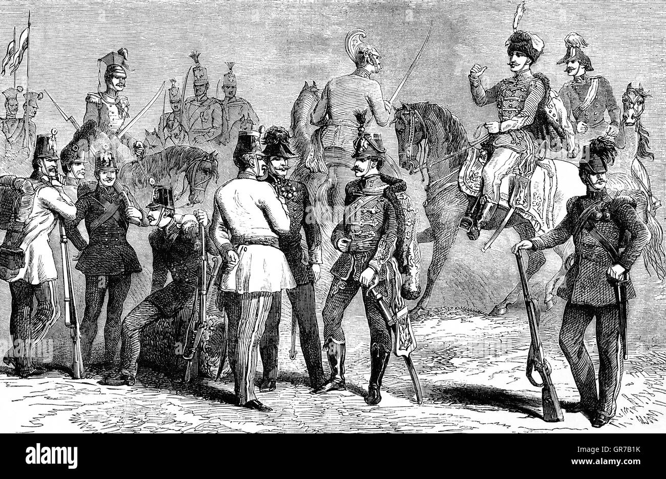 Le truppe austriache durante la serie di giri che ha avuto luogo nell'impero austriaco da marzo 1848 a novembre 1849. Foto Stock