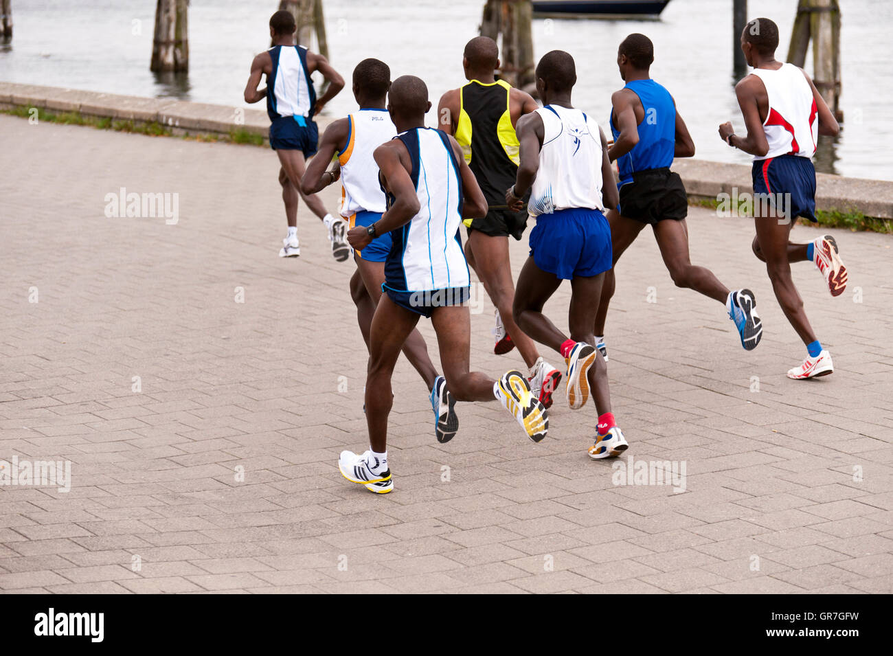 Il 22.Th Kiel.Lauf Mezza Maratona accade Settembre 13, 2009 in Kiel, Germania. Collins Kibet, Kenya vince. Foto Stock