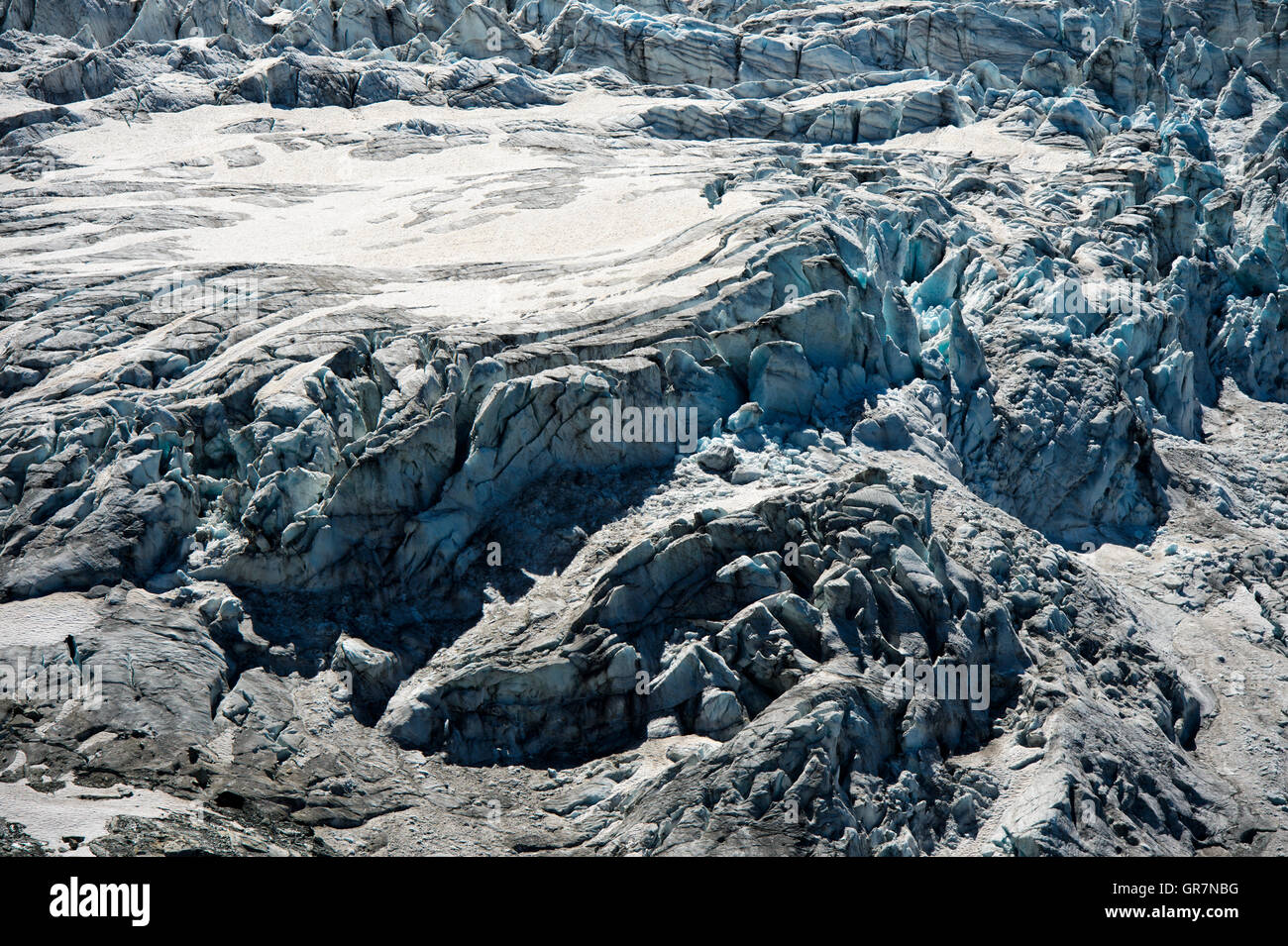 Cascata di ghiaccio, Glacier du Tour, Le Tour, Chamonix, Alta Savoia, Francia Foto Stock