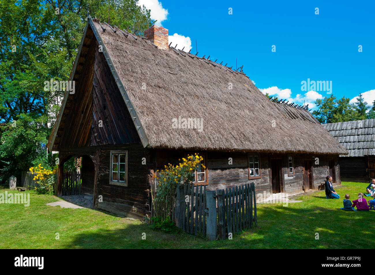 Edificio del XIX secolo, Parco Etnografico, Muzeum Etnograficzne, museo di thnography, Torun, Pomerania, Polonia Foto Stock