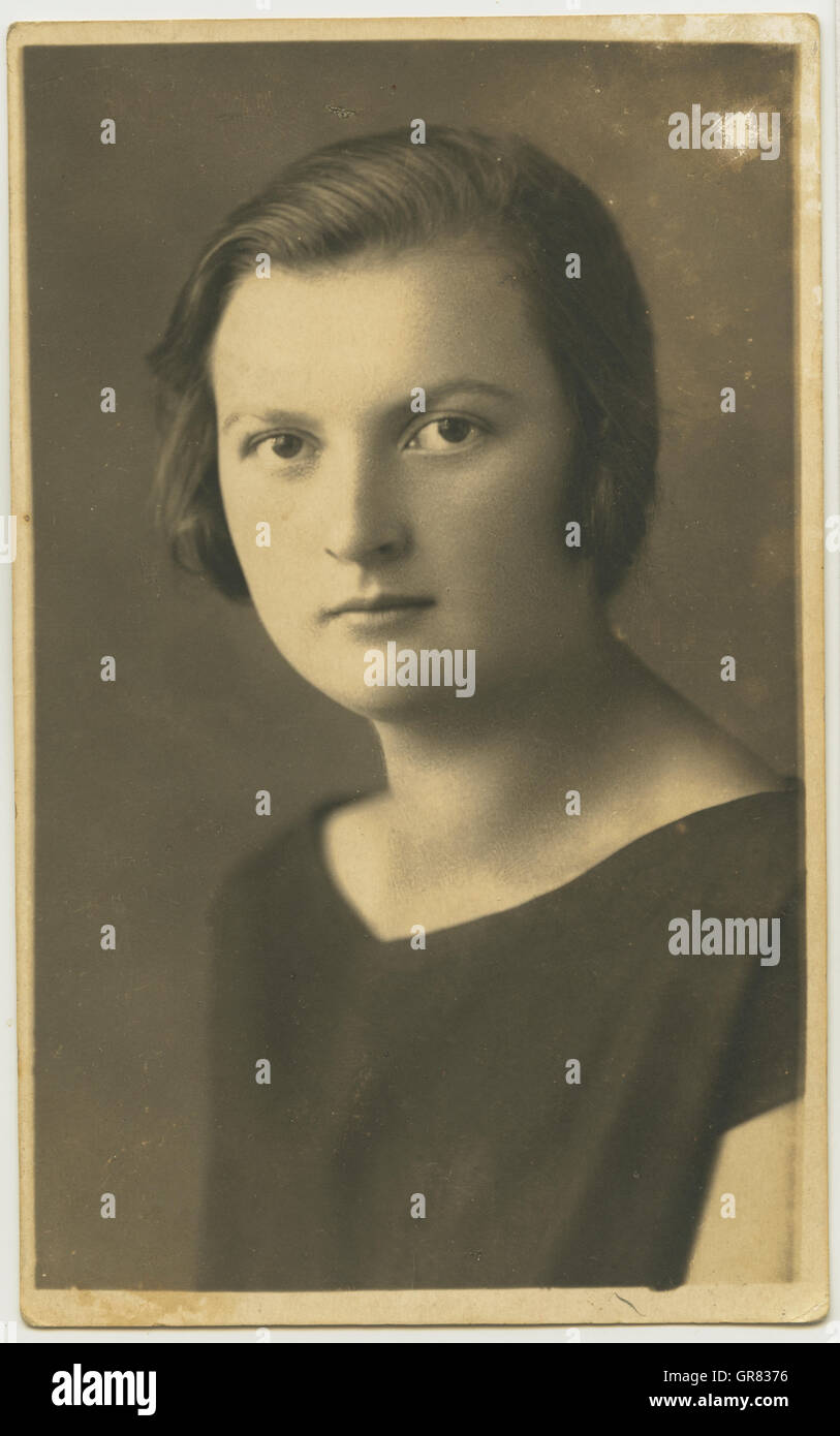 Ritratto di donna 1938 BW Foto Stock