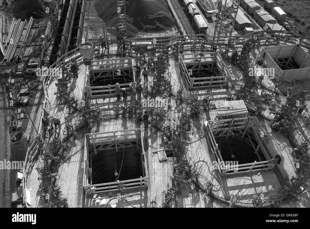 Silo di costruzione 1972 Foto Stock