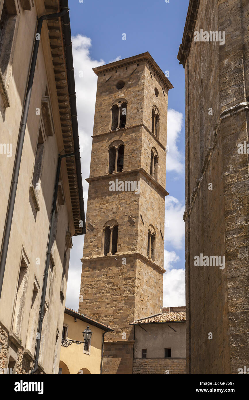 Torre della Cattedrale di Volterra, Torre Campanaria, Toscana, Italia Foto Stock