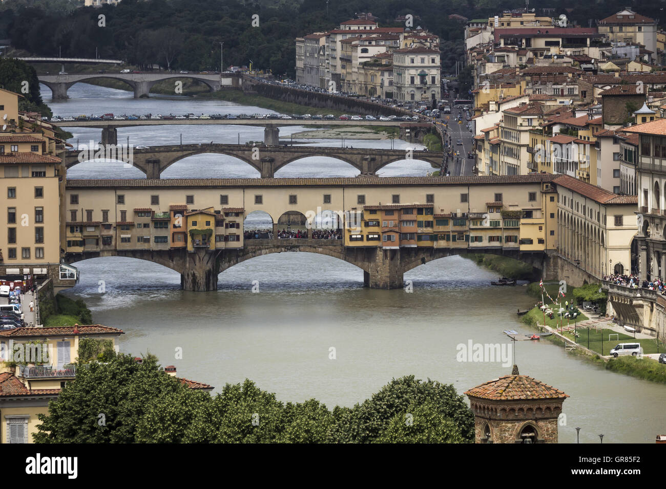 Firenze Ponte Vecchio, Ponte Vecchio, Toscana, Italia Foto Stock