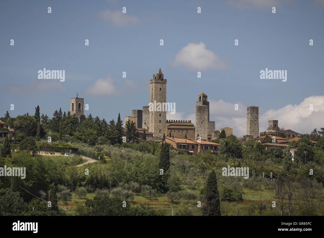 San Gimignano, città delle belle torri, Toscana, Italia Foto Stock