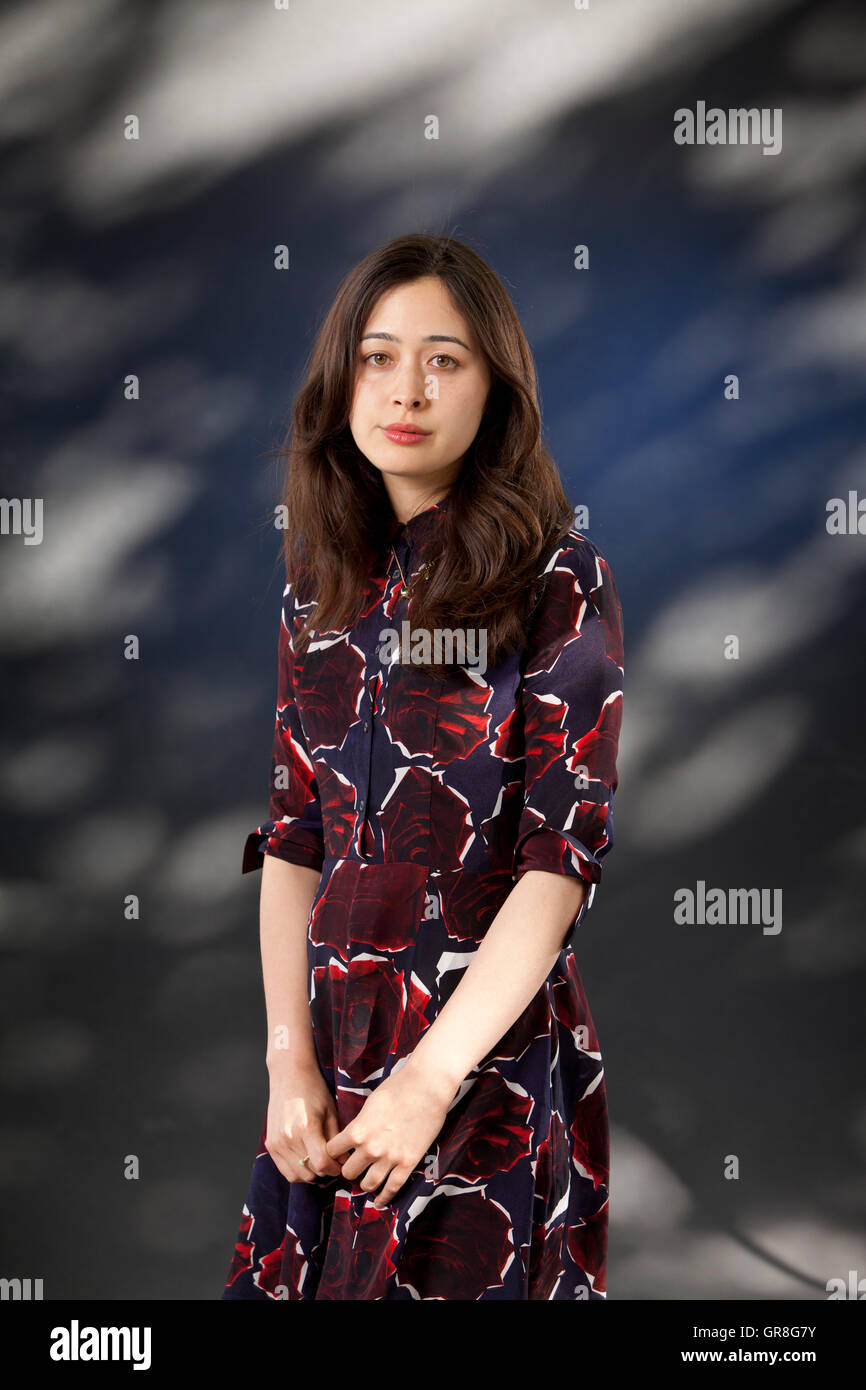 Rowan Hisayo Buchanan, il Japanese-British-cino-americano scrittore di fiction, Illustrator e maestro, al Edinburgh International Book Festival. Edimburgo, Scozia. 27 Agosto 2016 Foto Stock