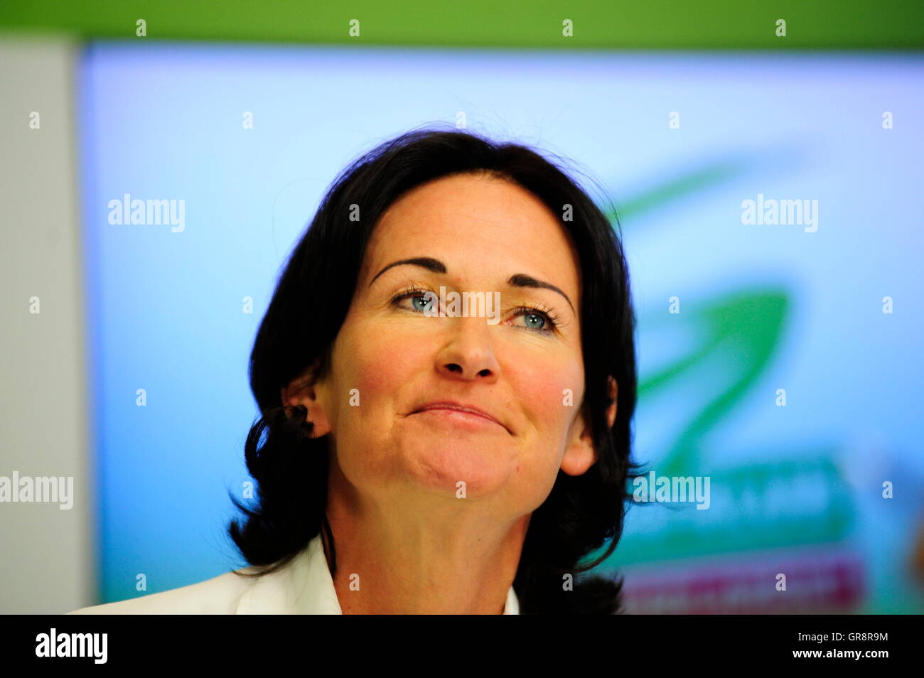 Conferenza stampa con Eva Glawischnig, Presidentessa dei Verdi Foto Stock