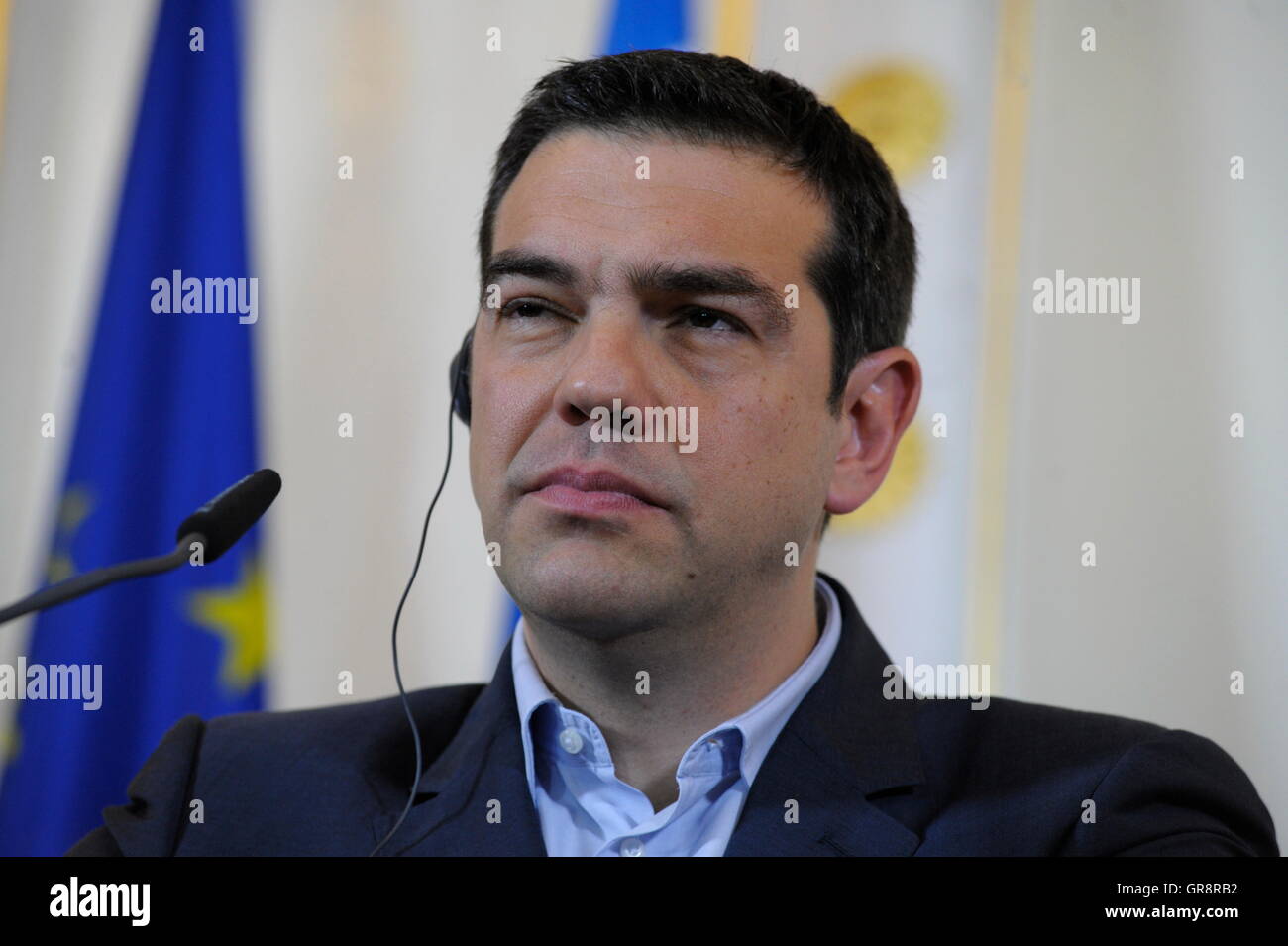 Visita di lavoro del Primo Ministro greco Alexis Tsipras in Vienna Foto Stock