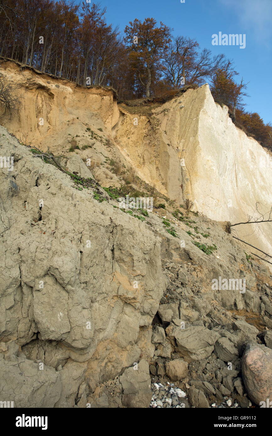 Chalk Cliffs Jasmund National Park, Ruegen Isola, Meclenburgo-Pomerania Occidentale, Germania Foto Stock