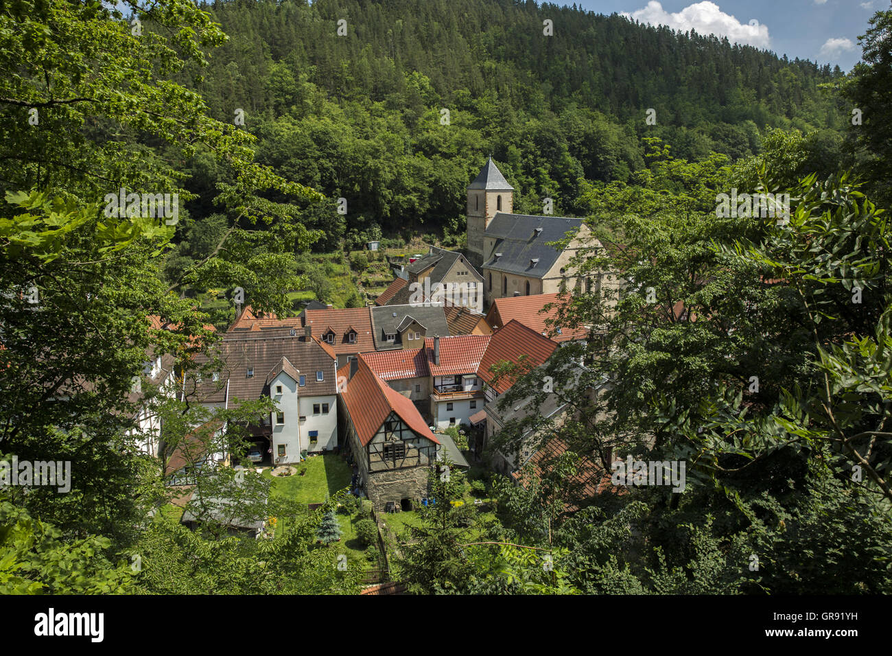 Chiesa di Ziegenrück an der Saale, Turingia, Germania Foto Stock