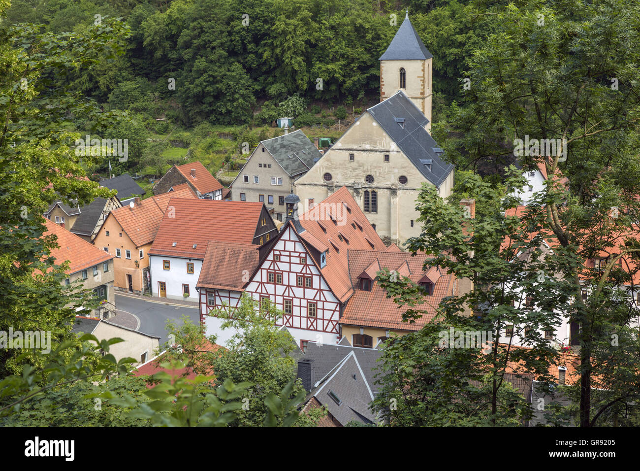 Chiesa di Ziegenrück an der Saale, Turingia, Germania Foto Stock