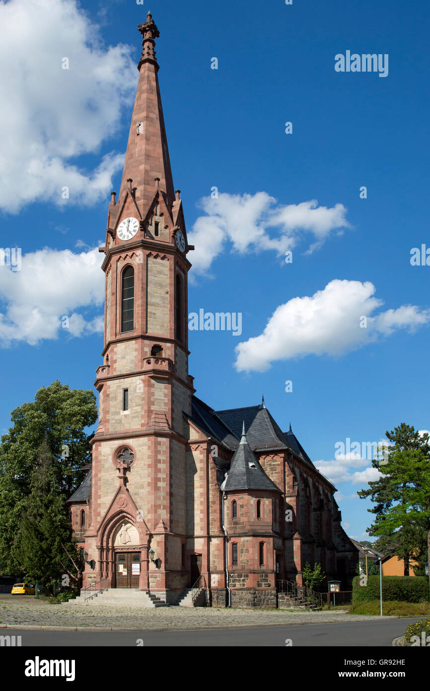 Chiesa di Lutero, una Chiesa Evangelical-Lutheran In Rudolstadt, Turingia, Germania Foto Stock