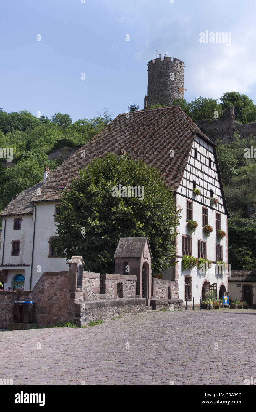 Badhus, Kaysersberg, Haut-Rhin, Alsazia, Francia, Europa Foto Stock