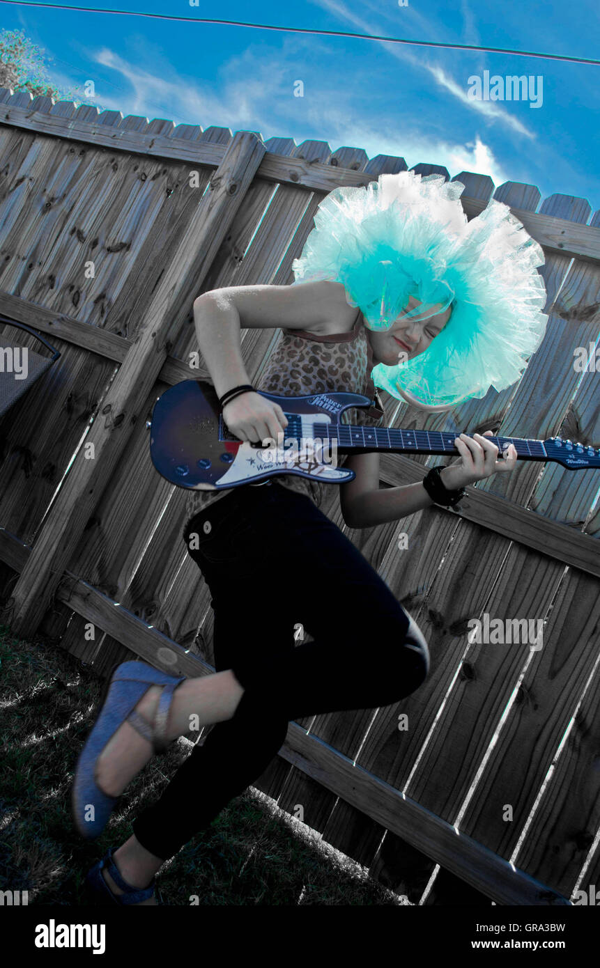 Rock Star Afro Bluey Foto Stock
