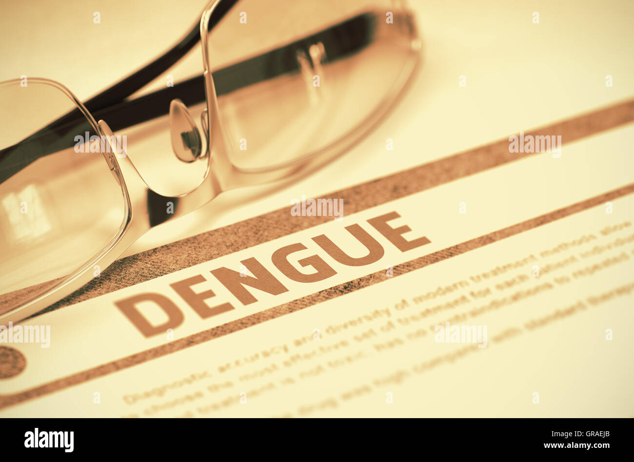 La dengue. Concetto medico su sfondo rosso. 3D'illustrazione. Foto Stock
