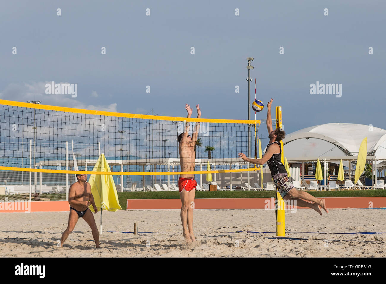 Beach volley, Sochi, il Villaggio Olimpico, Russia Foto Stock