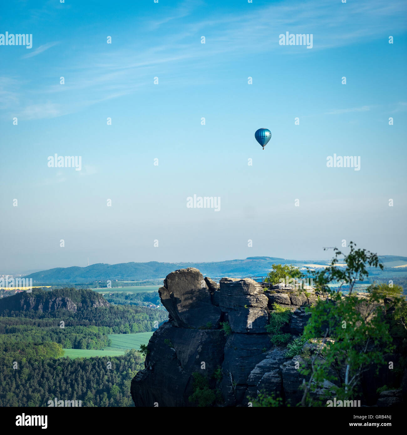 Volo in mongolfiera Foto Stock