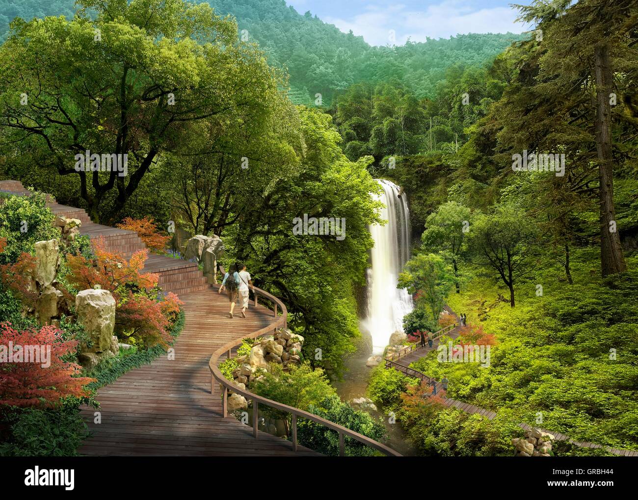 3D Paesaggio Visualization Foto Stock