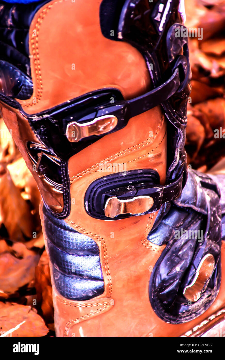 Motorcycle Stivali da moto Foto Stock