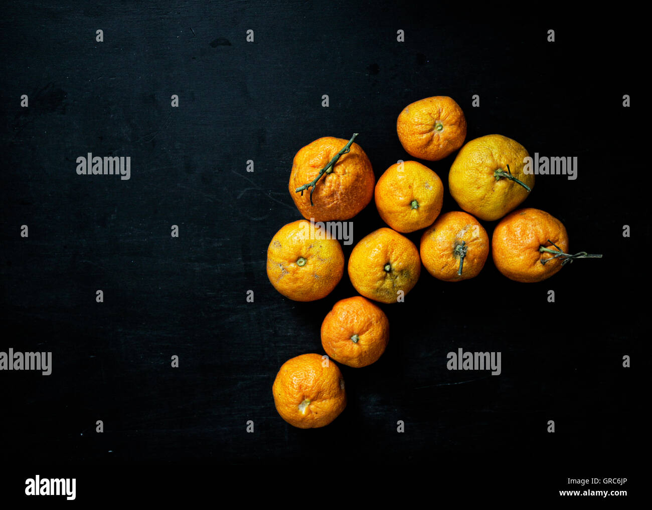 Tangerini quantità di frutta a guscio Vintage nutrizione dieta succo di sementi Foto Stock