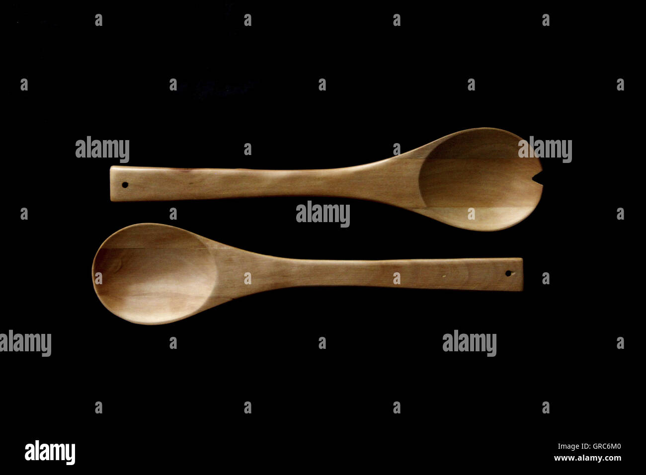 Cucchiaio di legno cucina alimentare oggetto Strumento quantitativo di materiale la dieta Foto Stock
