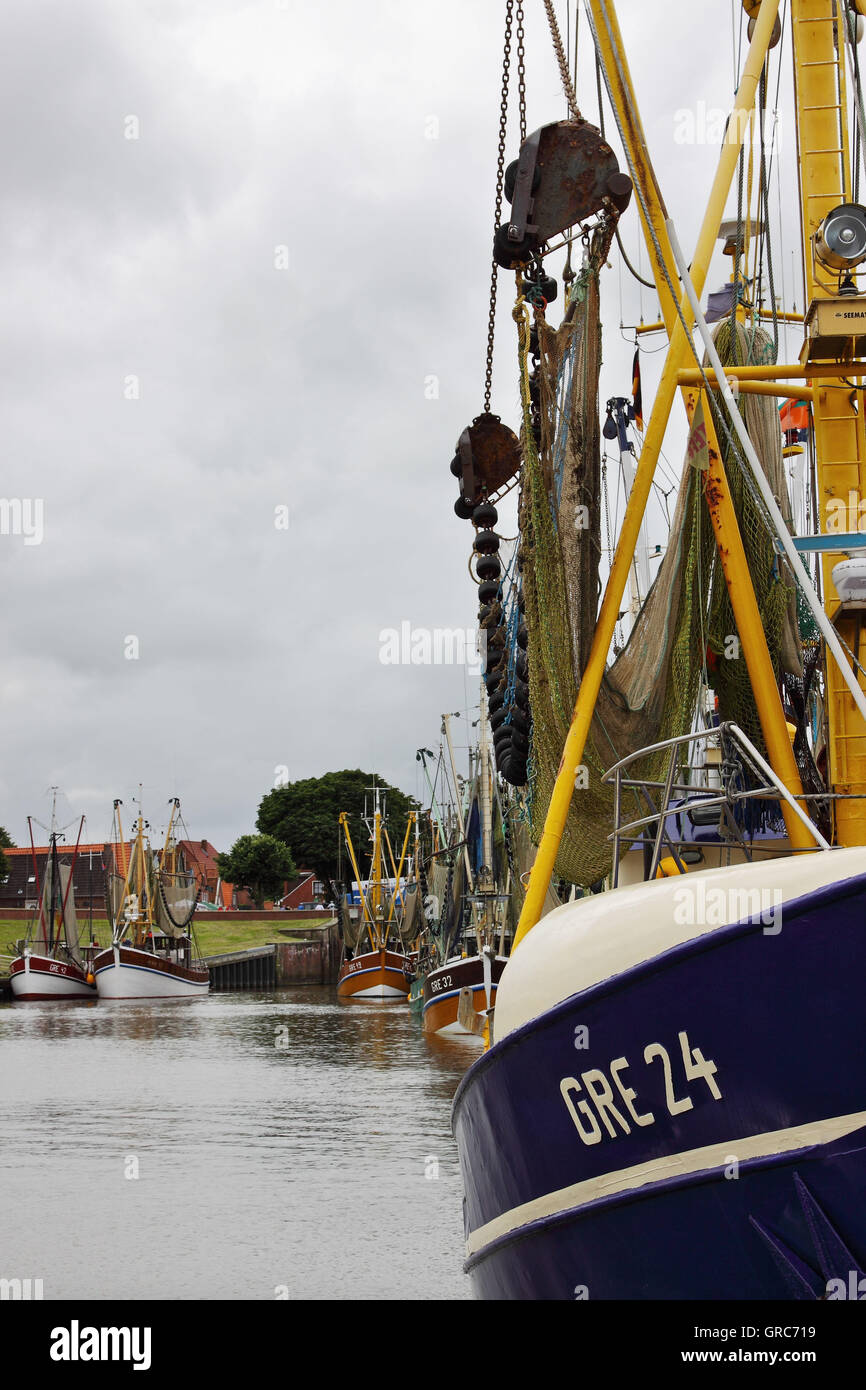 Barche da pesca in porto Foto Stock