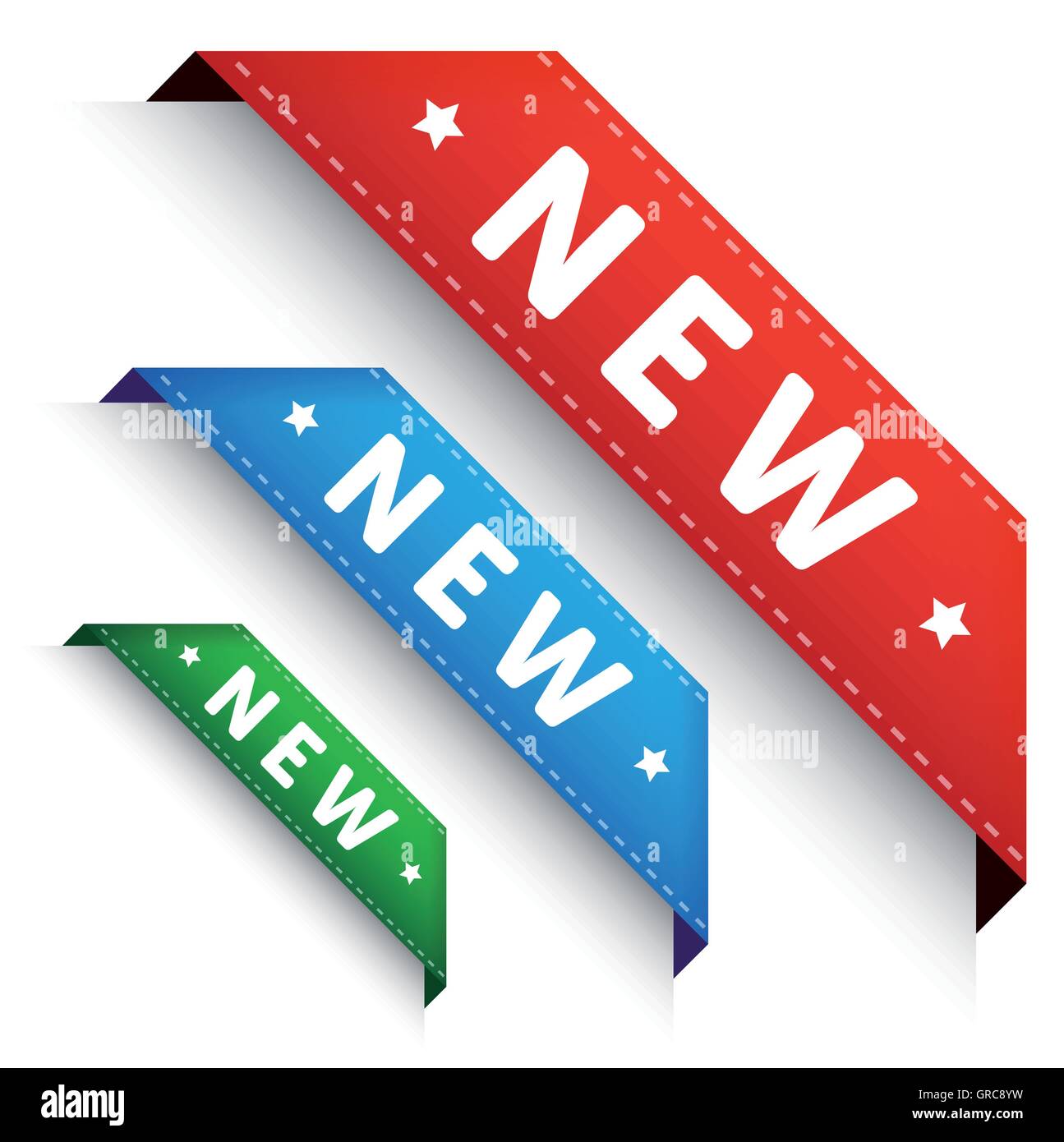 Nuovo angolo banner - Crorner insieme a nastro Illustrazione Vettoriale