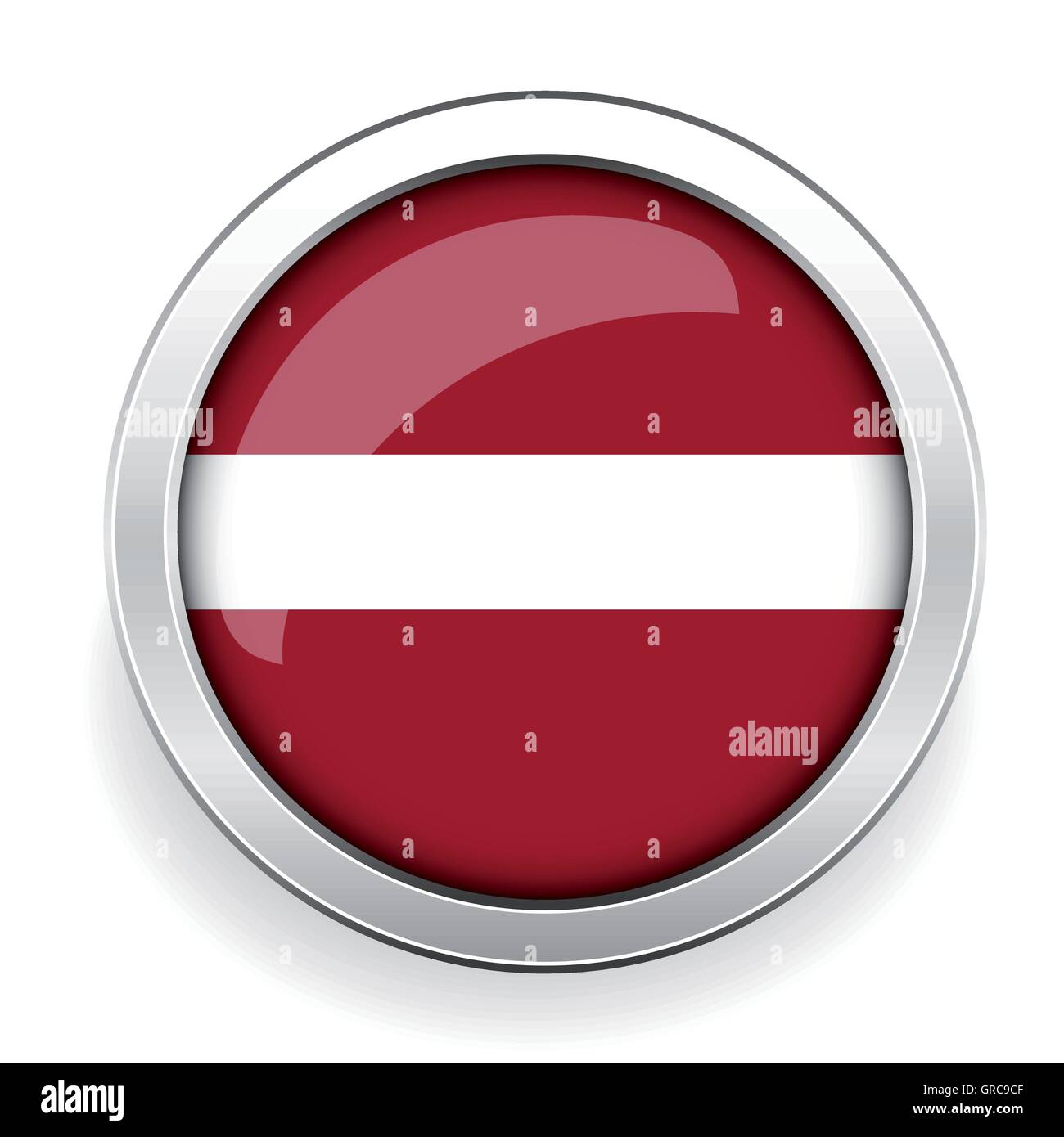 Bandiera della Lettonia pulsante argento Illustrazione Vettoriale