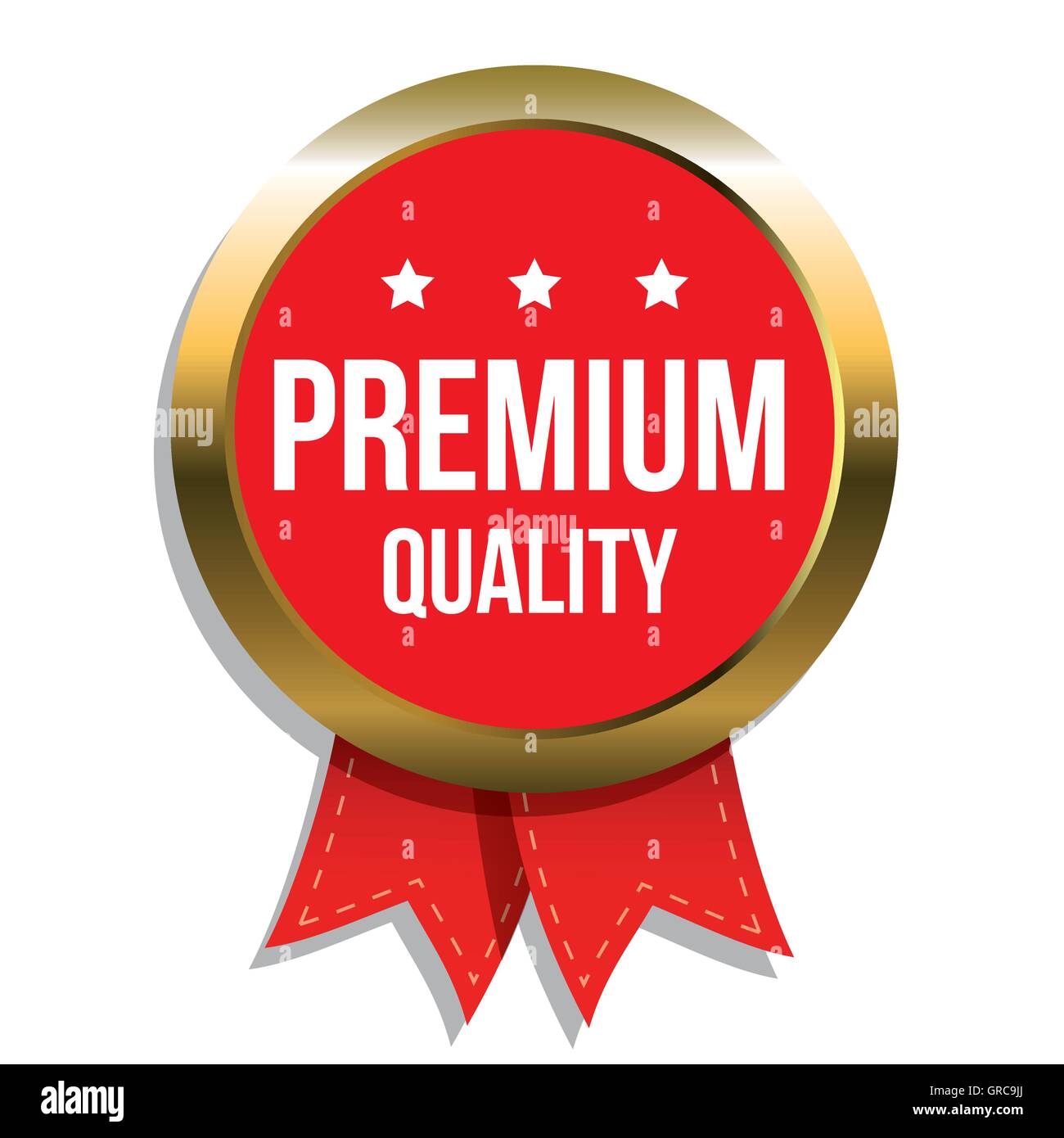 Qualità Premium gold badge con nastro Illustrazione Vettoriale