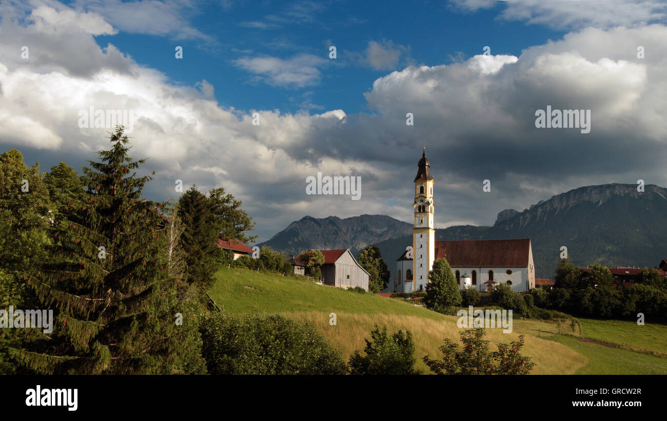 Pfronten della regione bavarese Allgaeu nelle Alpi Foto Stock