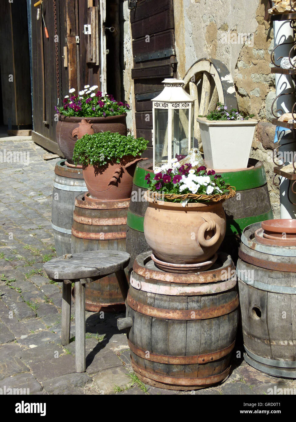 Flower barrels immagini e fotografie stock ad alta risoluzione - Alamy
