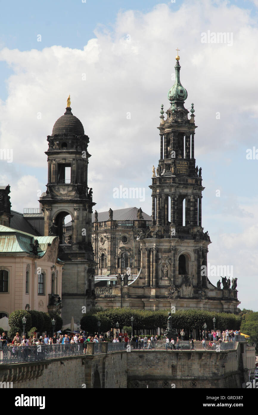 Hofkirche a Dresda Foto Stock