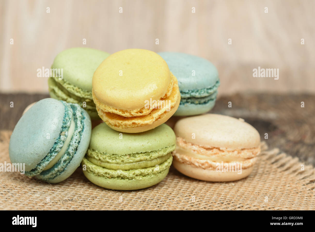 Macaron colorati i cookie Foto Stock