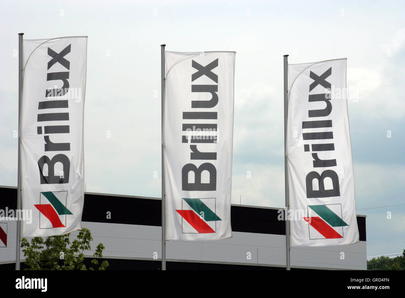 Il logo della compagnia del fabbricante di vernice Brillux Foto Stock