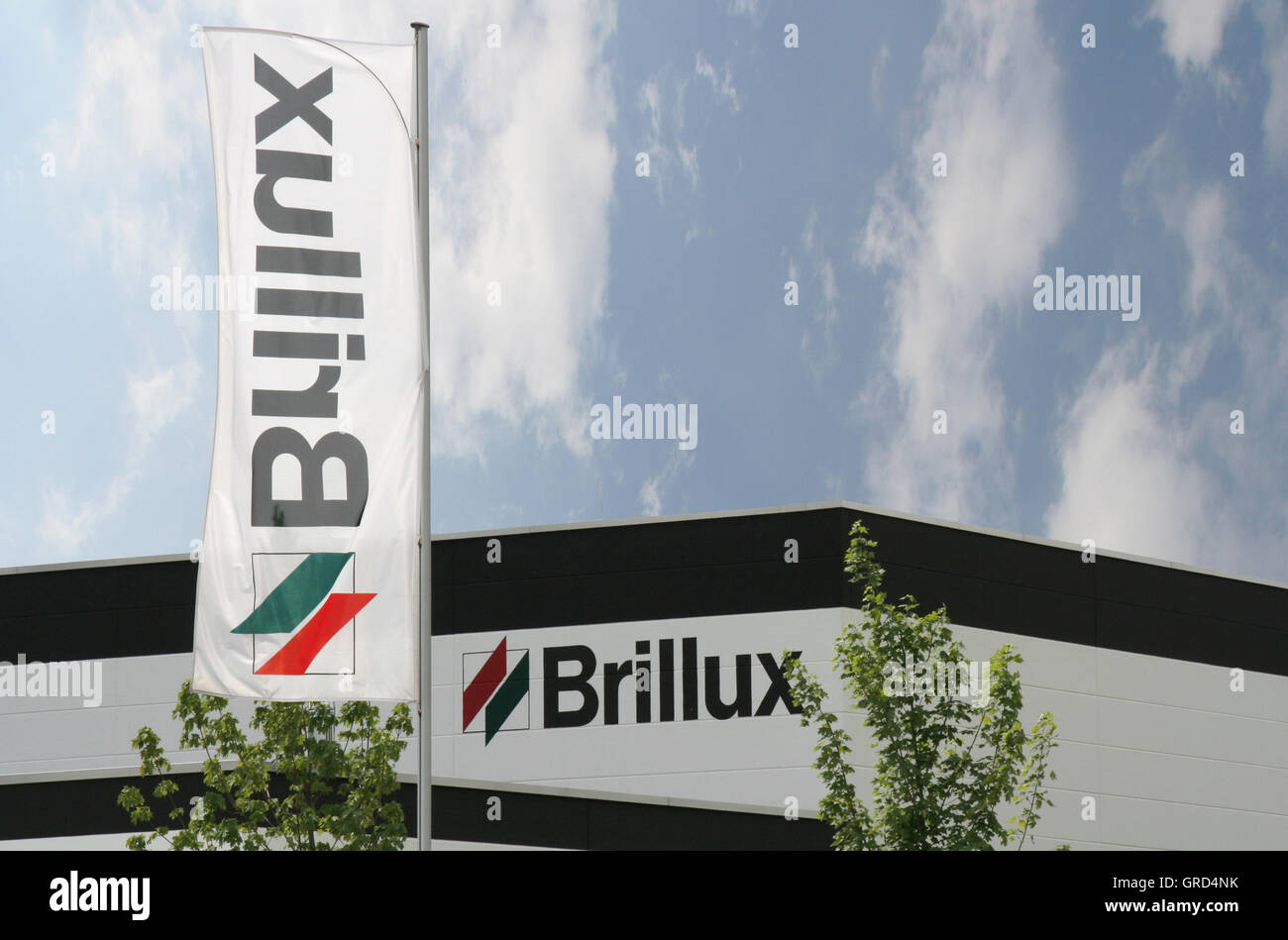 Il logo della compagnia del fabbricante di vernice Brillux Foto Stock
