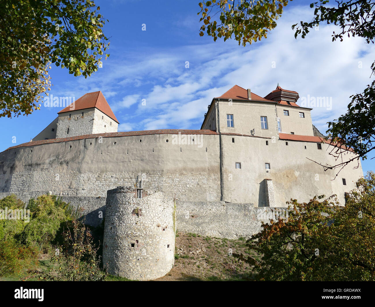 Castello Harburg, alla strada romantica, Ries, Svevia Foto Stock