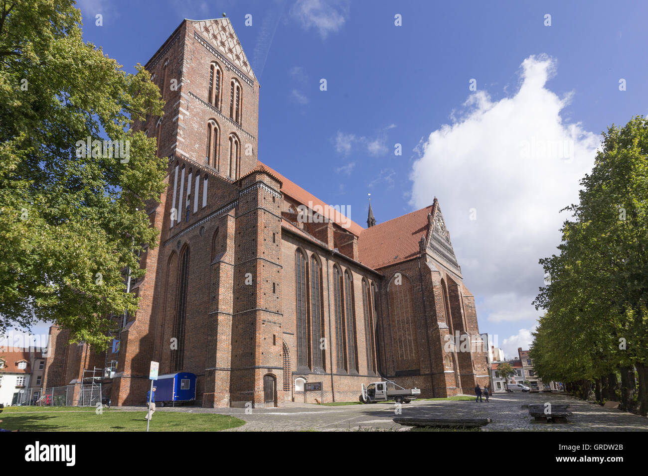 San Nikolai chiesa nel centro di Wismar Meclemburgopomerania occidentale Foto Stock