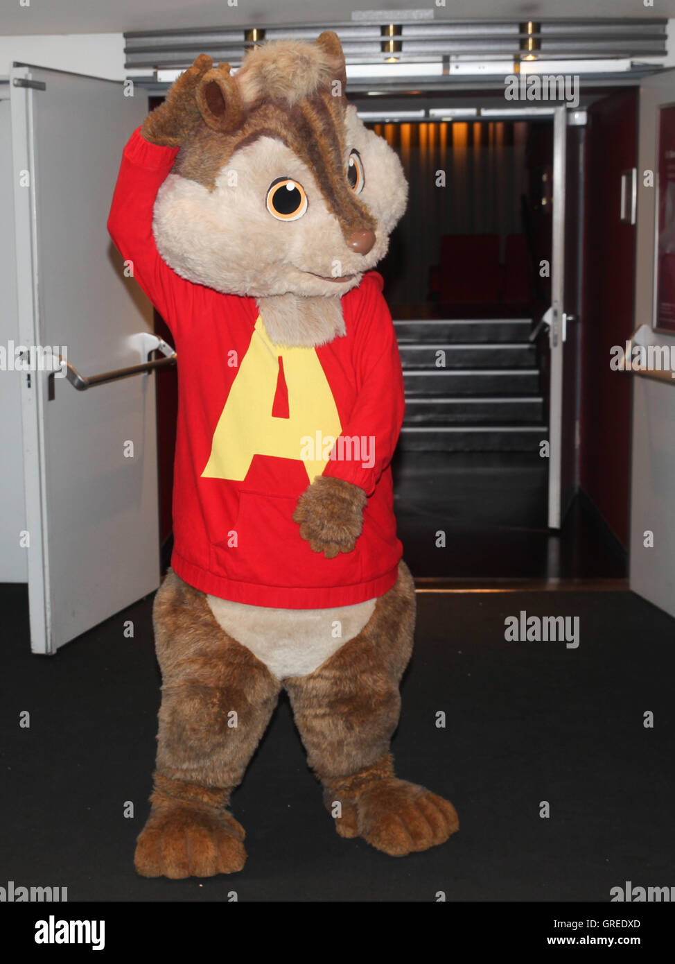 Alvin e Chipmunks Chip su strada Cinemaxx Magdeburg Foto Stock