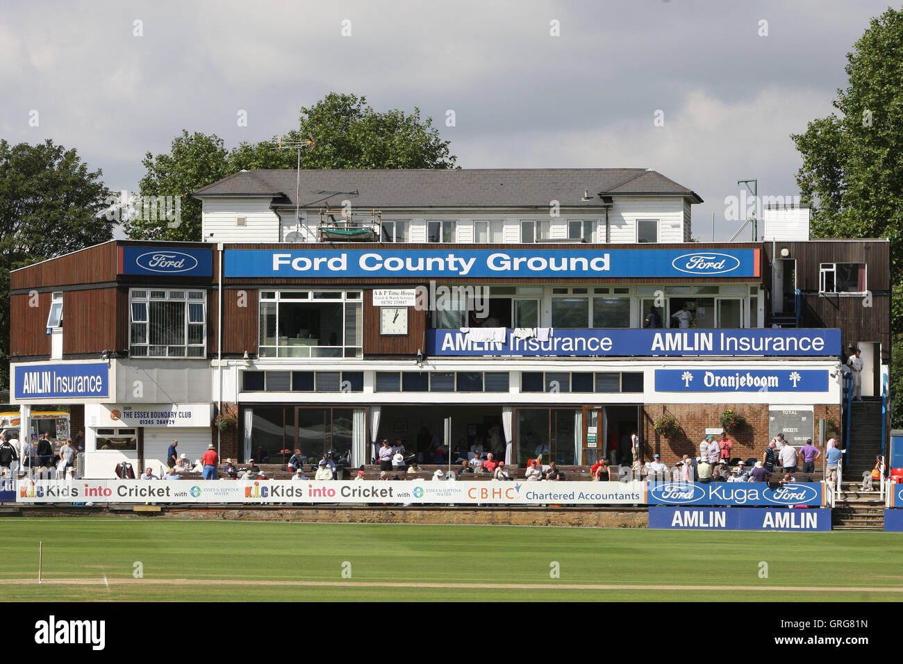 Vista generale del padiglione presso la Ford County Ground - Essex CCC vs Durham CCC - LV County Cricket campionato presso la Ford County Ground, Chelmsford - 09/09/10 Foto Stock