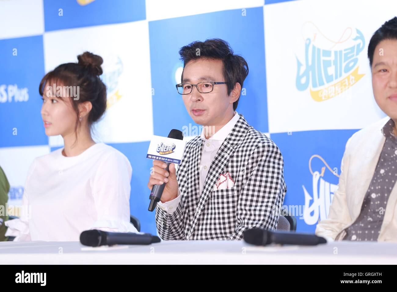 Seul in Corea. 07Th Sep, 2016. Kim Gu ra, Kim Gook Jin e su-hyang Im frequentare SBS plus talk show in Seoul, Corea sulla 07th Settembre, 2016.(Cina e Corea diritti) © TopPhoto/Alamy Live News Foto Stock