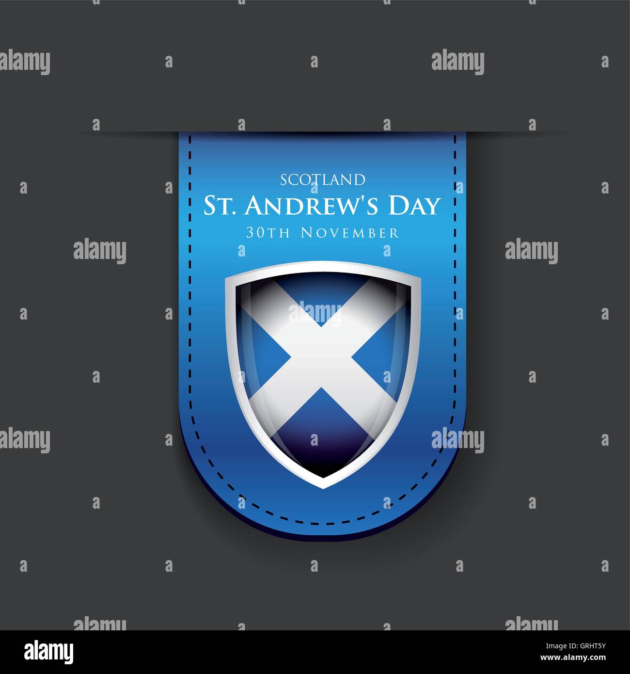 St Andrew giorno Scozia bandiera shield Illustrazione Vettoriale