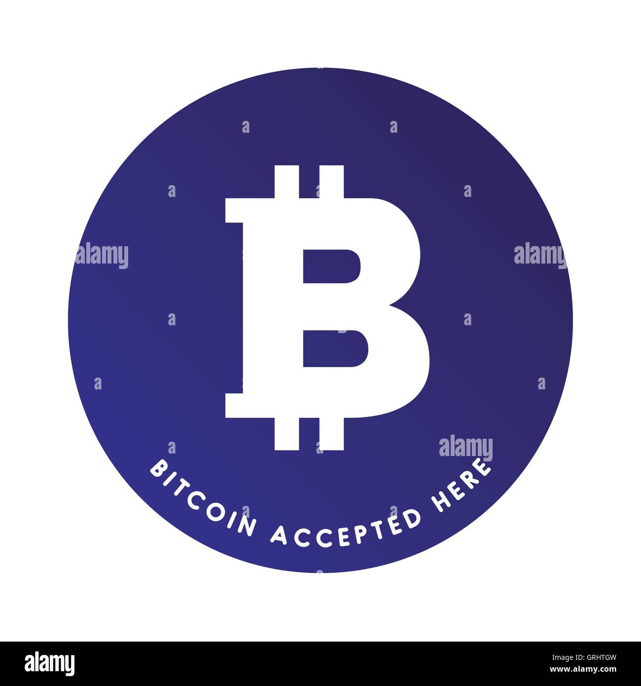 Bitcoin accettato l'etichetta qui Illustrazione Vettoriale