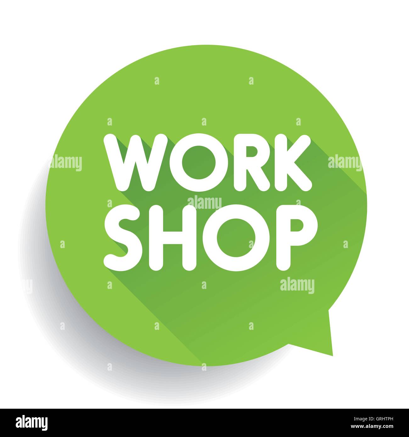 Workshop di vettore di etichetta verde Illustrazione Vettoriale