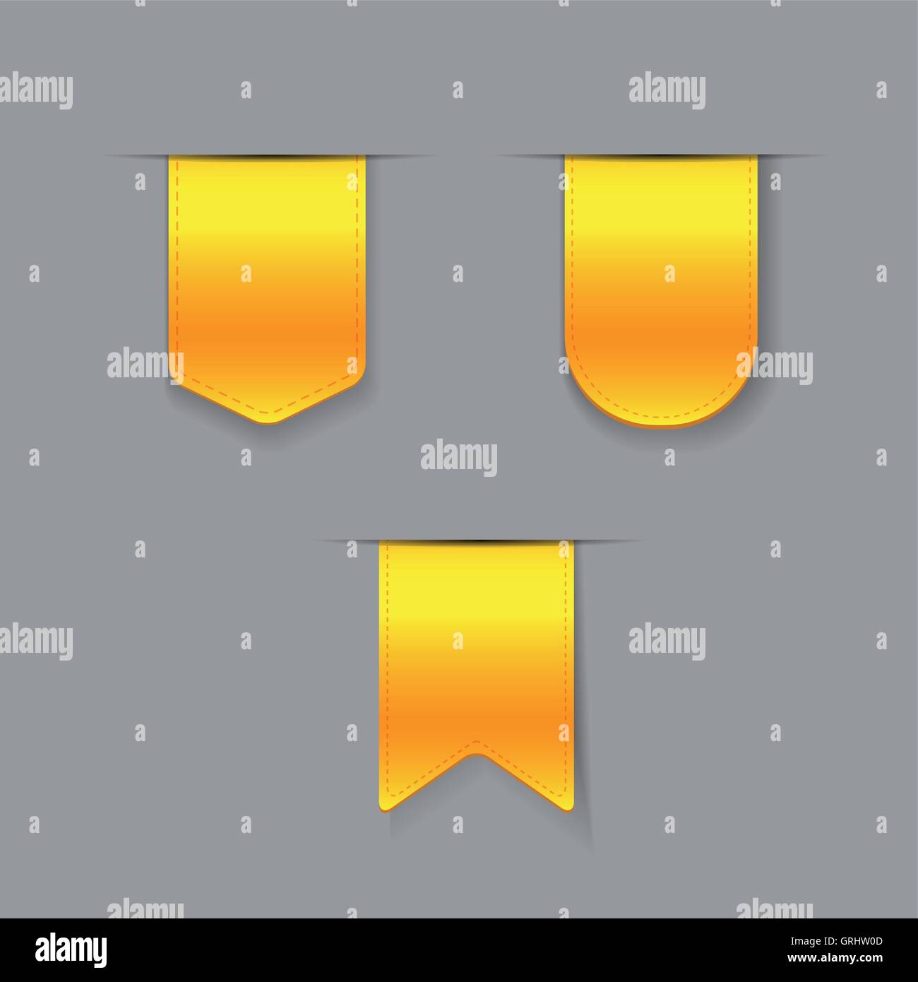 Nastro giallo set di vettore Illustrazione Vettoriale