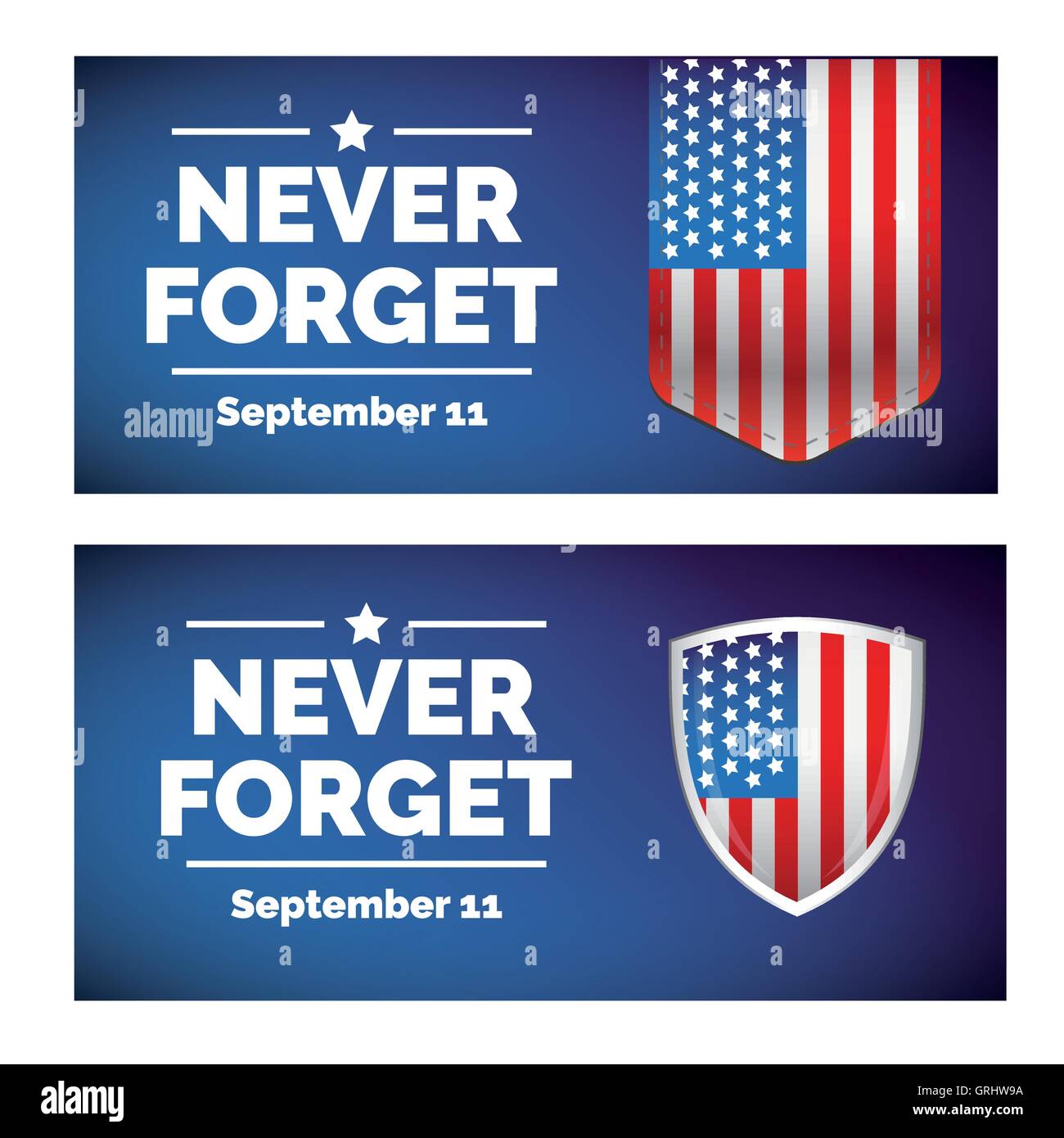 Stati Uniti bandiera con 9/11 vettore di concetto Illustrazione Vettoriale