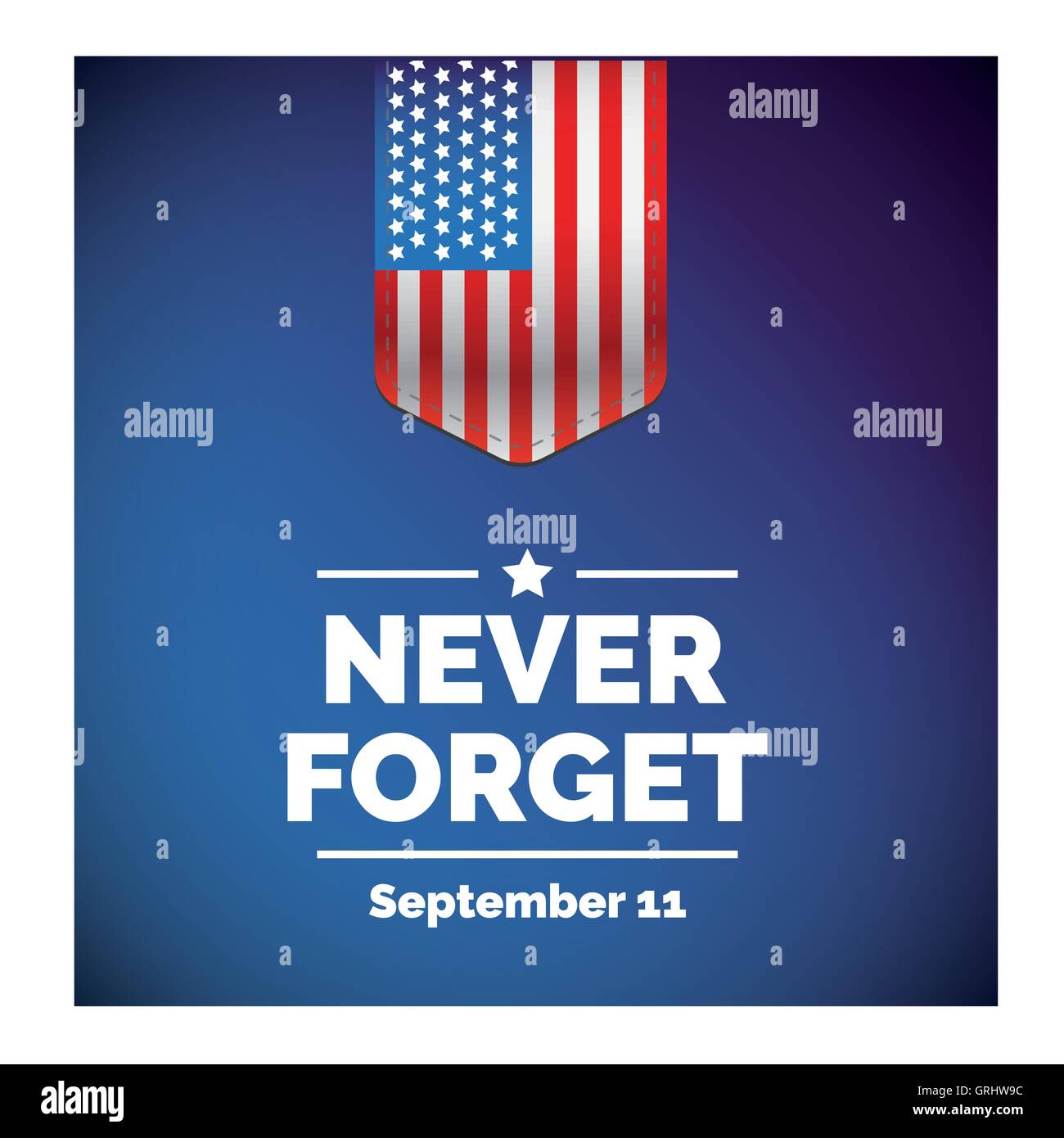 Stati Uniti bandiera con 9/11 vettore di concetto Illustrazione Vettoriale