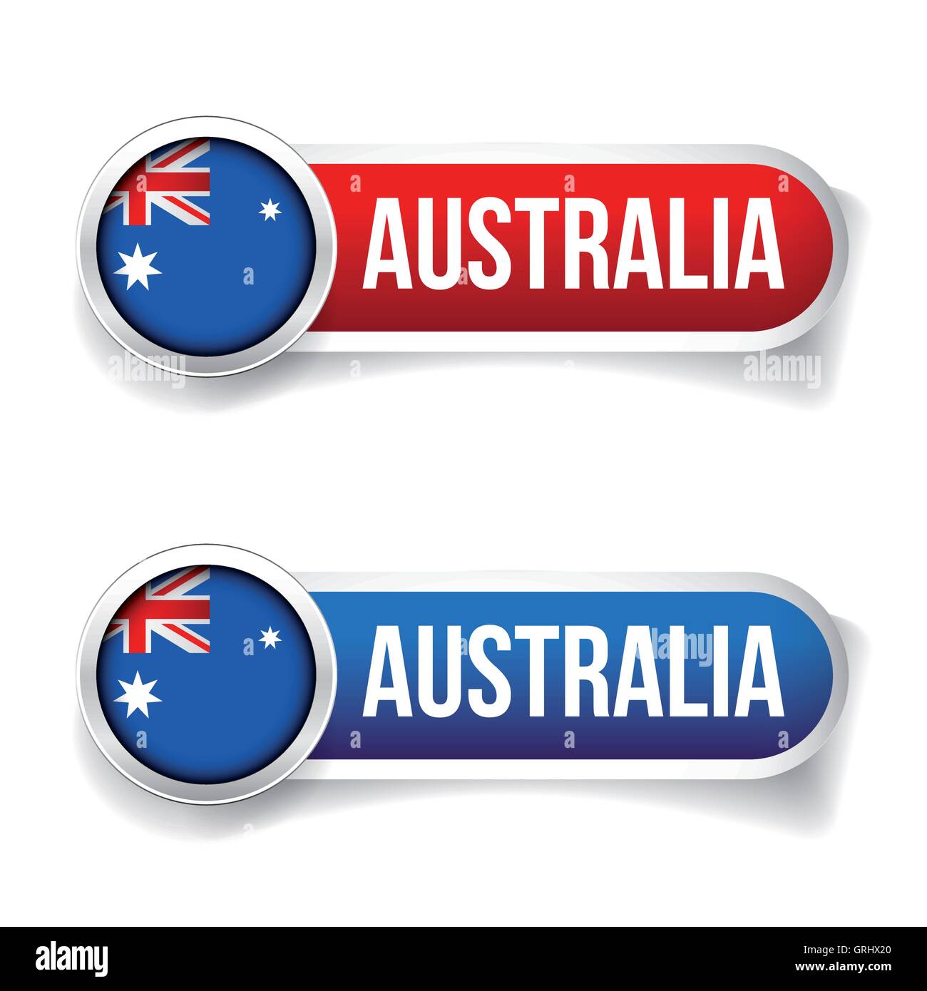 Bandiera dell'Australia button Illustrazione Vettoriale