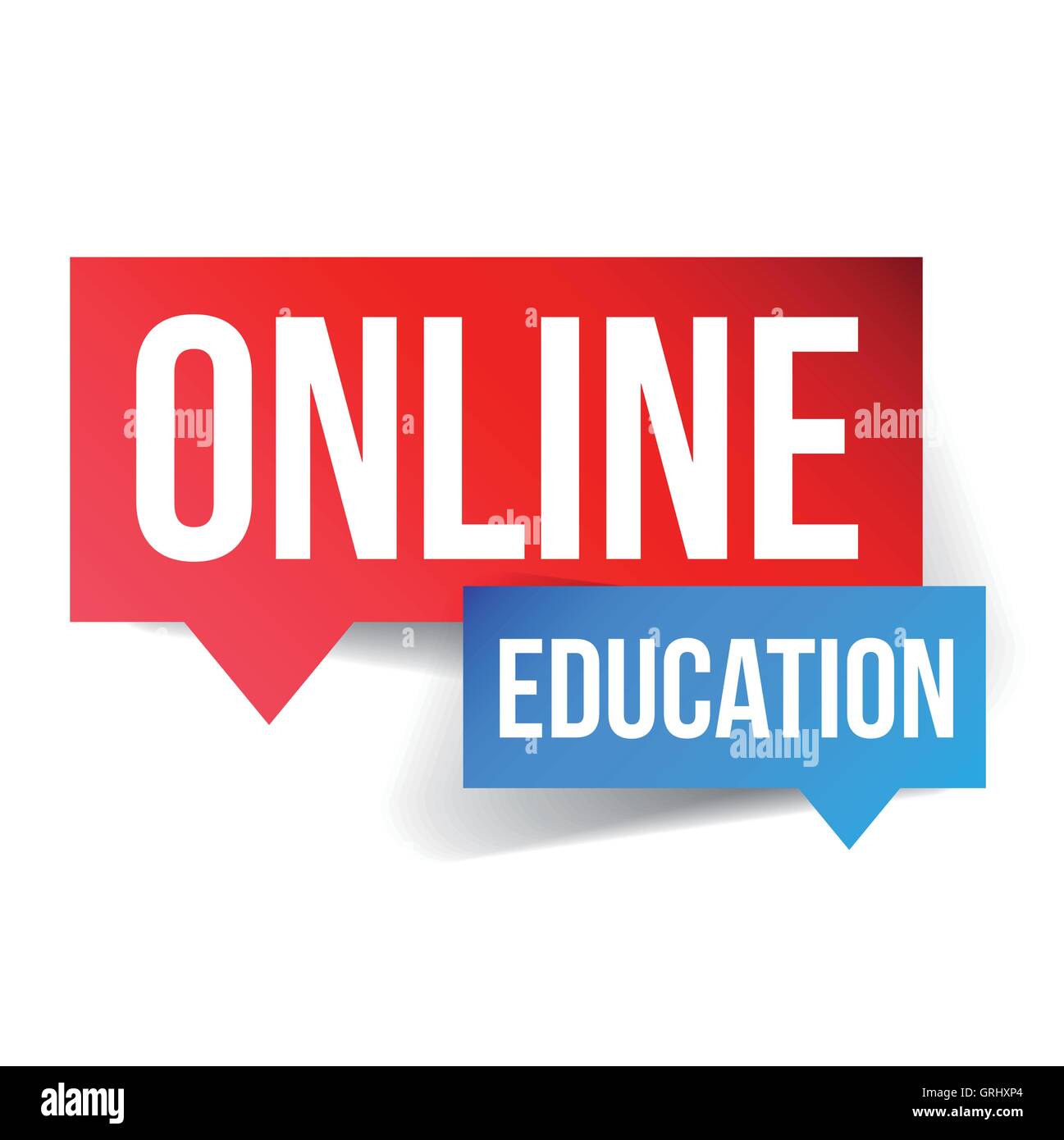Online Istruzione discorso bolla Illustrazione Vettoriale